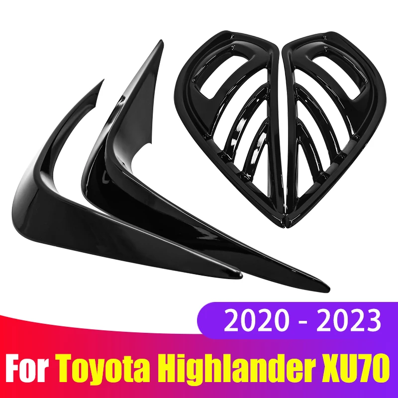 

For Toyota Highlander XU70 2020 2021 2022 2023 Car Front Fog Lamp Eyebrow Wind Knife Cover Trim Light Eyebrow Eye Accessories