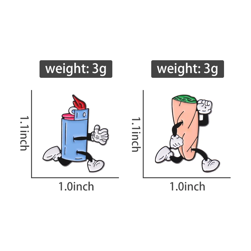2pcs Cute Cartoon Enamel Badge Personalized Alloy Brooch Bag And Flap Perfect Gift Creative Bag Accessories Charms Cute Badge