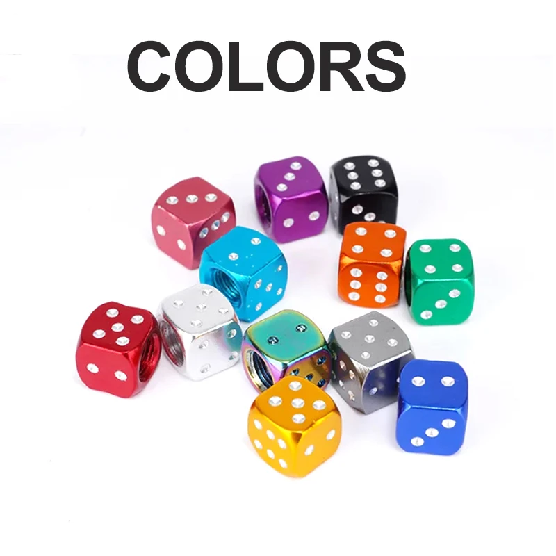 Aluminum Car Tire Valve Caps Alloy Dice Wheel Tyre Air Valve Stem Dust Cover/Caps for Car Truck Motocycle Bike Tire Decoration view 5