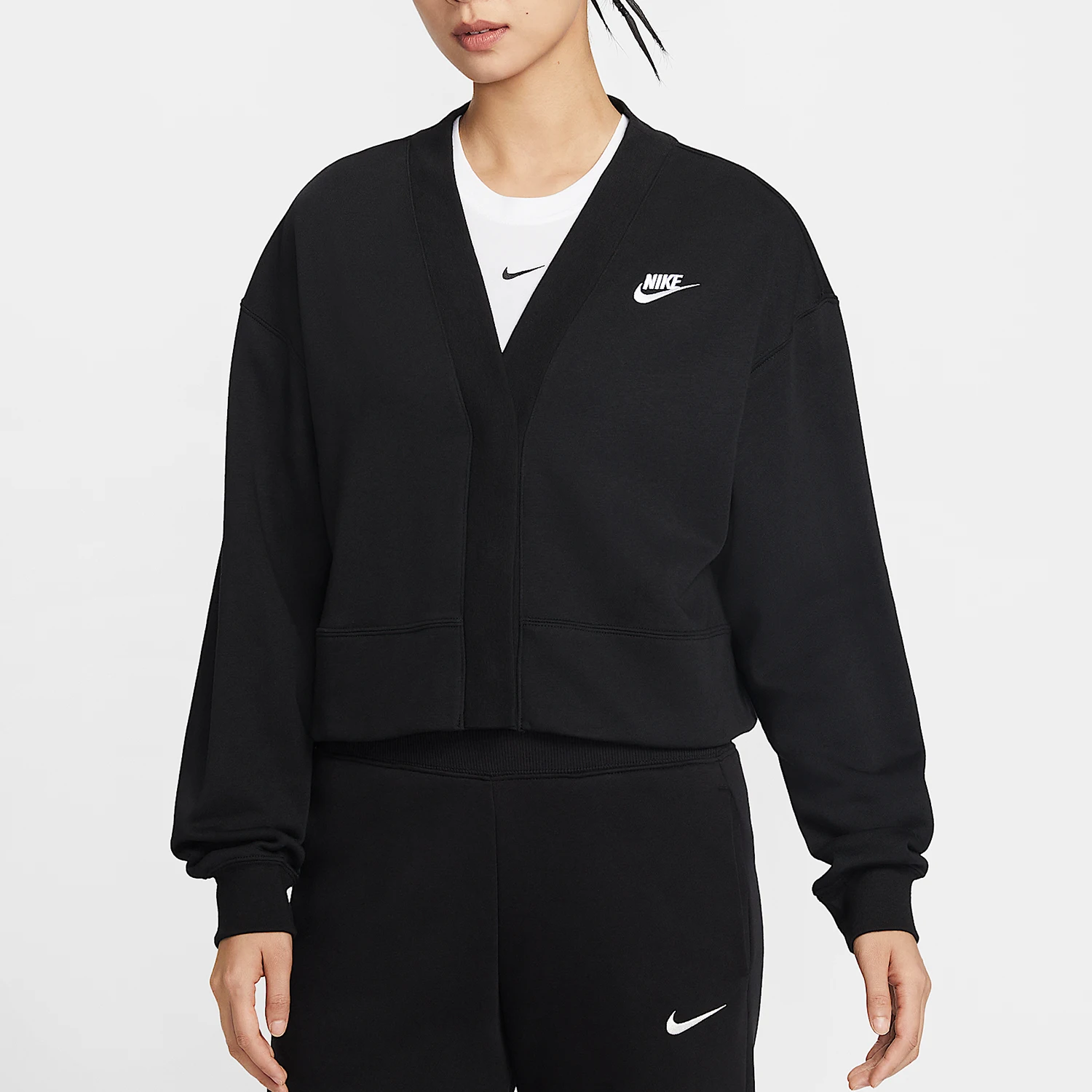 

Оригинальная женская спортивная трикотажная куртка Nike с V-образным вырезом и вышивкой IF5456-010