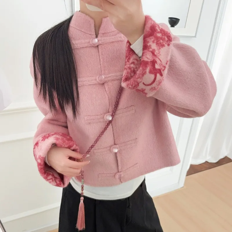 

Cotton Wool Chinese Woolen Coat Women Winter Clothes
