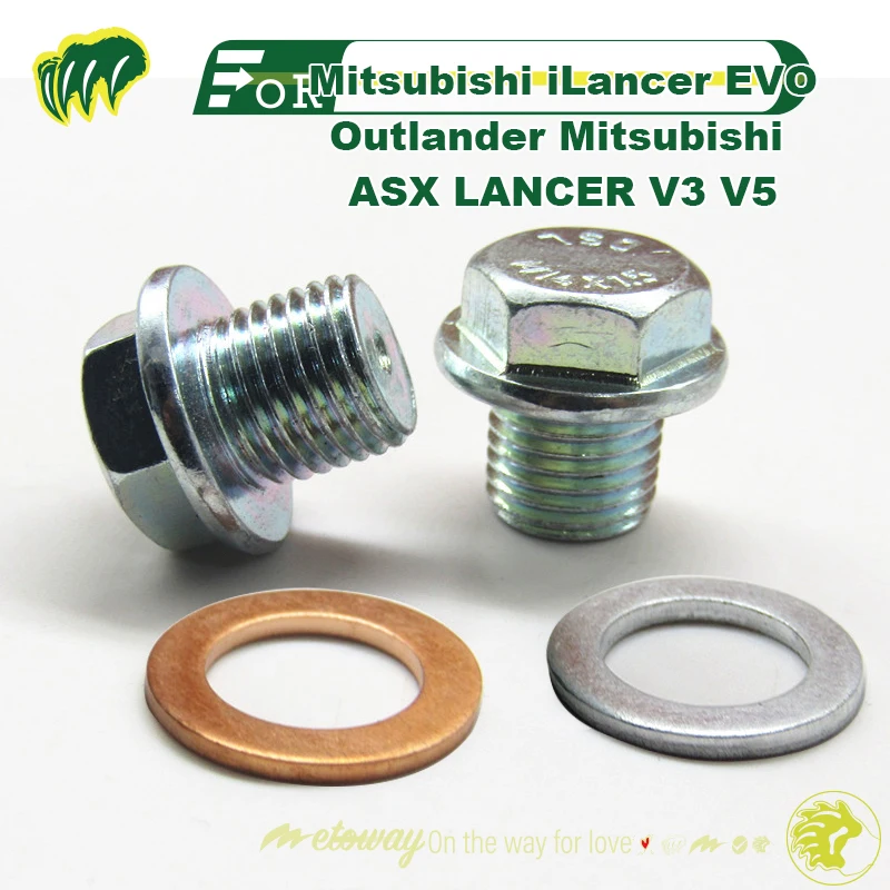 

1set Screw And Gasket For Mitsubishi iLancer EVO Outlander Mitsubishi ASX LANCER V3 V5 Oil Pan Screw Engine Oil Pan Drain