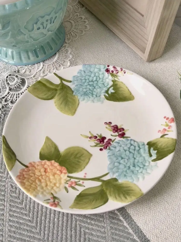 Green Leaves ceramic salad dessert plate Wedding cake plate Christmas decoration plate Home dessert candy plate