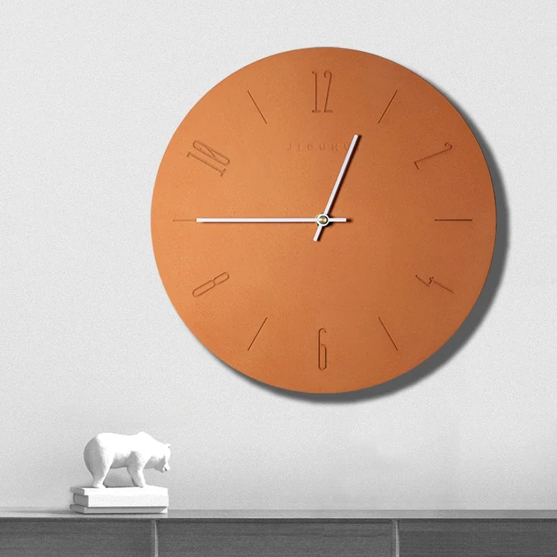 

Luxury Modern Wall Clock Design Unique Orange Numbers Industrial Digital Clock Minimalist Relogio
