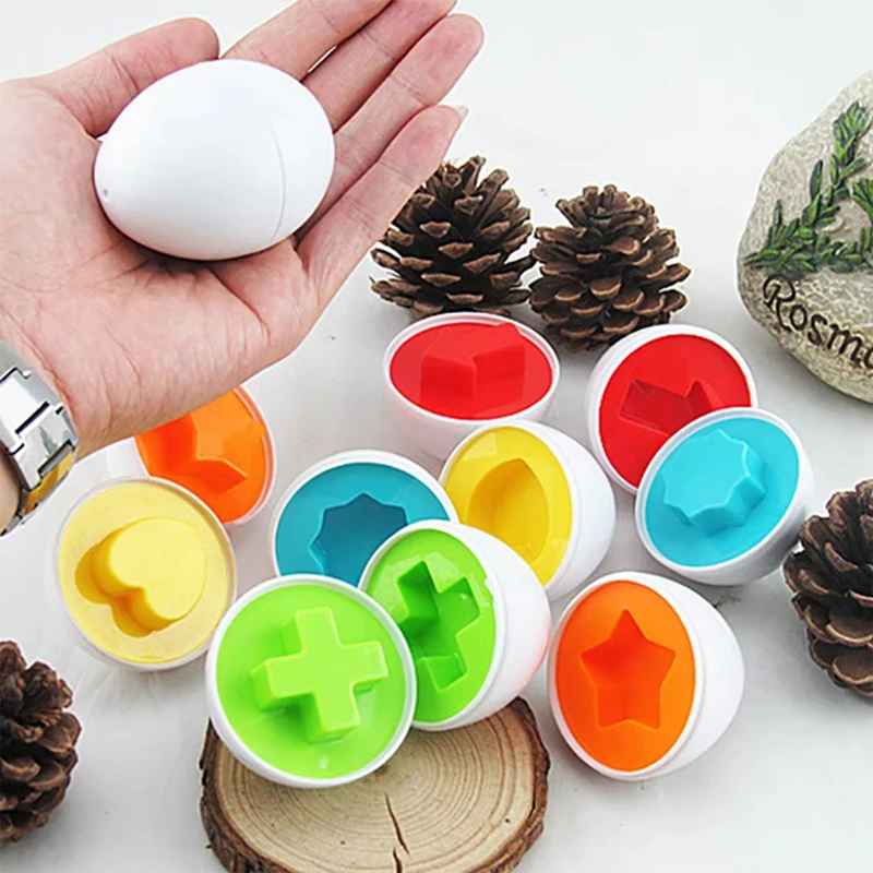 

6pcs Montessori Smart Eggs Baby Puzzle 2 Years Old Educational Children Toy Toddler Sensory Colors Shapes Matching Sorter Game