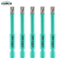 LEKOMESH-brocas de perforación en seco de diamante, abridor de diamante, taladro de núcleo para cerámica, azulejo, mármol, sierra de agujero de vástago de ajuste rápido, 5 piezas de diámetro, 6mm