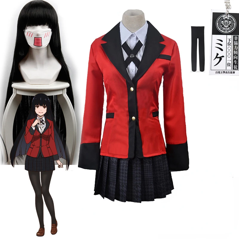 

Anime Kakegurui Jabami Yumeko Cosplay Costumes Kakegurui Compulsive Gambler Wigs Halloween Woman Party Costumes