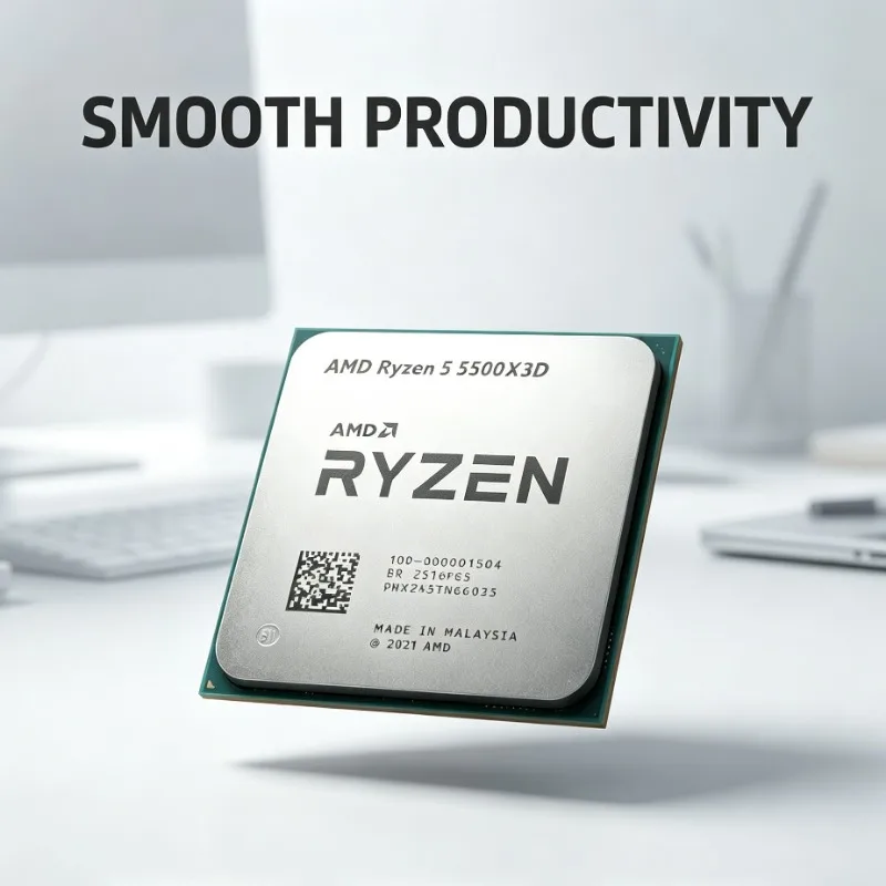AMD Ryzen 5 5500X3D 7NM Desktop CPU AM4 Socket 6 Core 12 Thread 3GHz 96MB L3 3D V-Cache DDR4 Gaming Processor No Fan