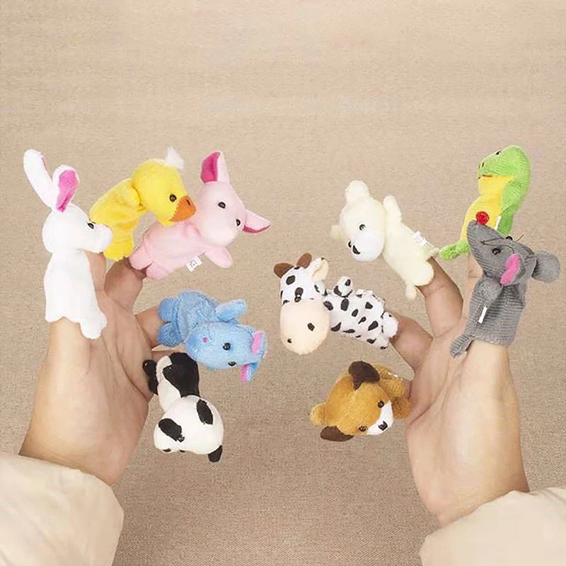 Muñeca de mano de dibujos animados, marionetas de dedo, juguete de felpa, títere de dedo, pequeño, Mini juguete para la yema del dedo