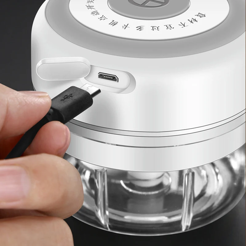 Mini Tỏi Masher USB Máy Trộn Thực Phẩm Nướng Điện Tỏi Nghiền Thịt Ép Tỏi Rau Củ Chopper Masher Máy
