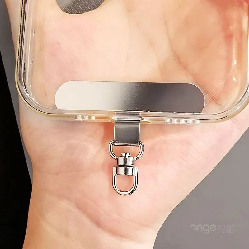 4-50 Stück 360 ° Drehbarer Handy-Charm-Handgelenkschlaufenhalter aus Edelstahl, ultradünner Lanyard-Patch, Metall-Handy-Befestigungslasche – Detail 6