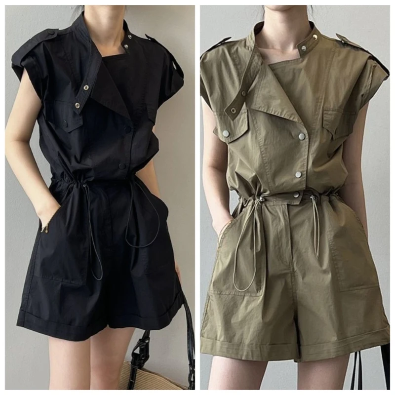 Tooling Shorts Jumpsuit Summer Thin Pants Wide Leg Small Jumpsuit Fashion Jumpsuit High Quality  High Appearance Level Playsuits