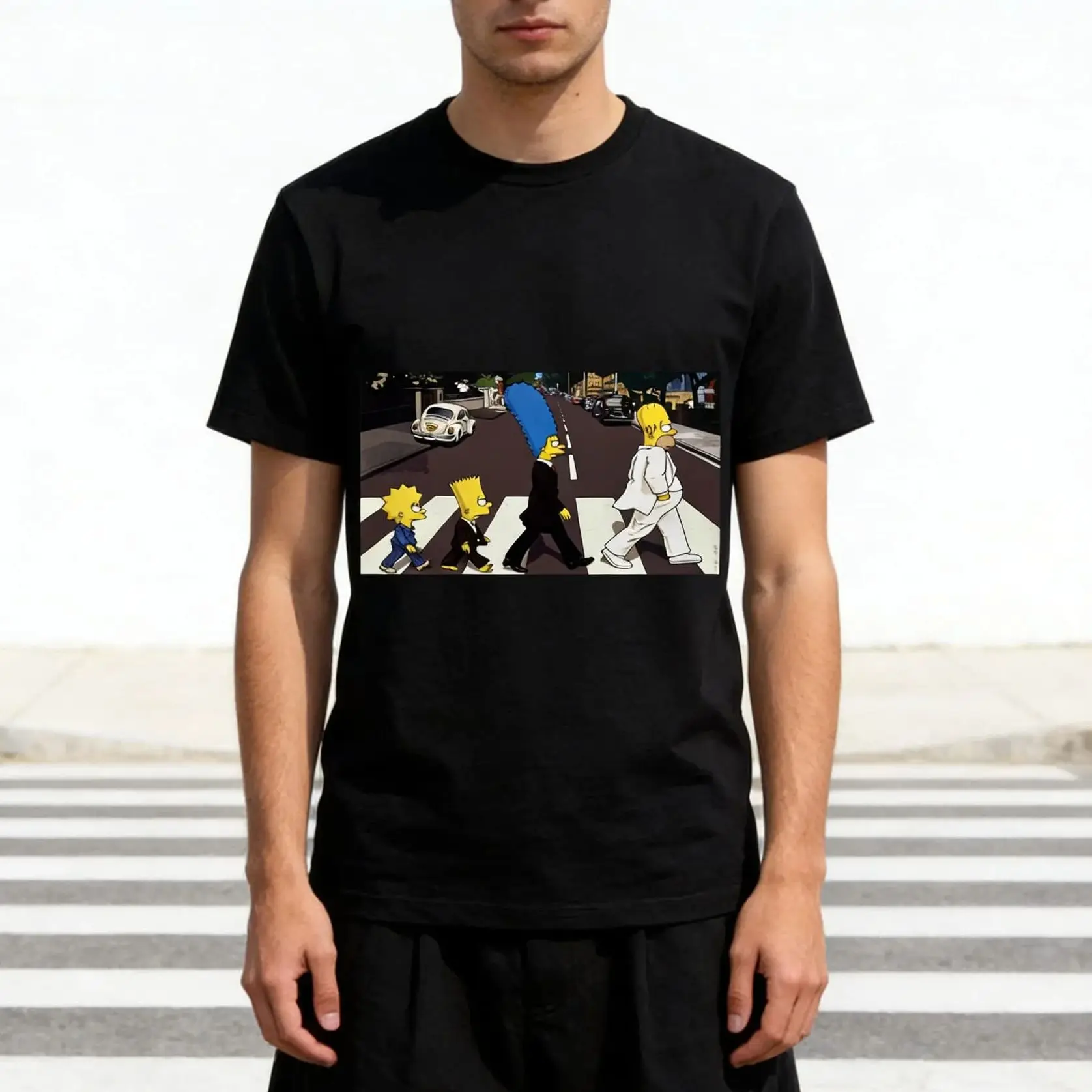 

New Disney The Simpsons family T Shirts Cartoon Anime band Streetwear MenWomen Casual Fashion Oversized Boys Girls TeesTops