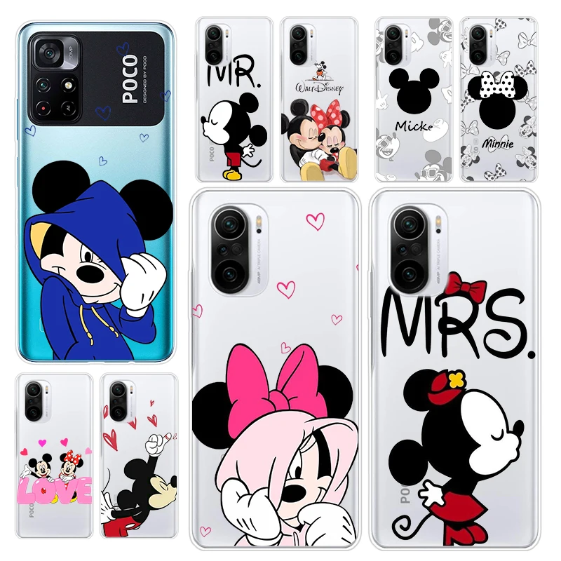 Minnie Mickey Friend For Xiaomi Poco M4 X3 F3 GT NFC M2 X2 F2 C3 M3 F1 Pro Play Mix 3 A3 A2 Transparent Phone Cover