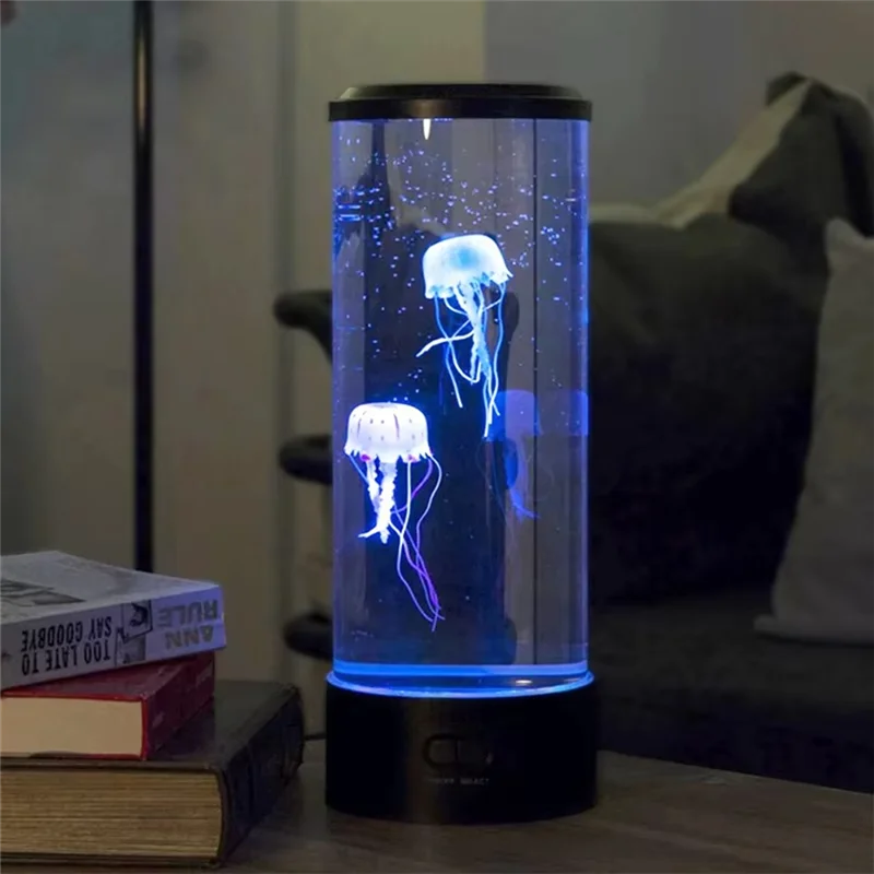 ABKD LED Jellyfish Night Light USB Powered Colorful Lighting Modes For Home Office Desktop Decorative Gifts