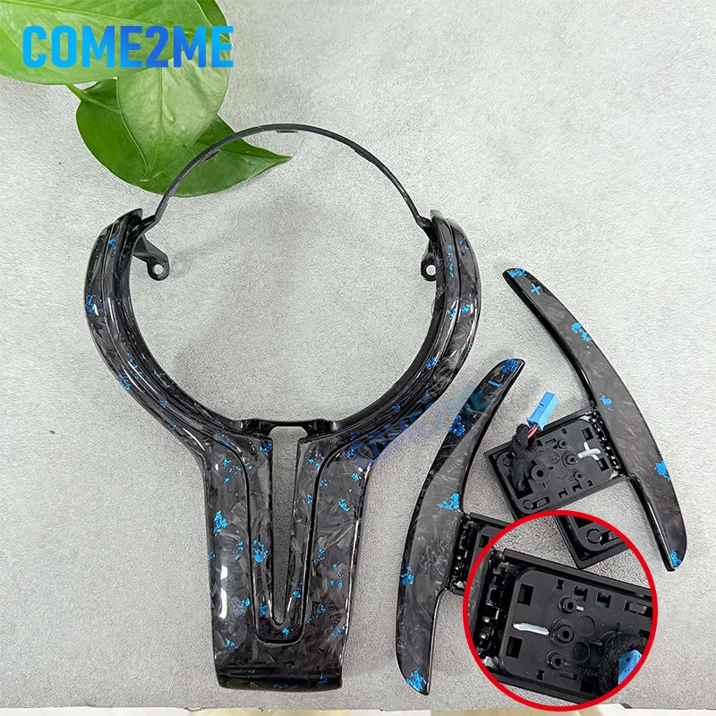 

Customized blue patterned forged carbon fiber steering wheel shift paddles for BMW M5 F10 E90 E91 E92 M3 F30 F15 F16 F20 upgrade