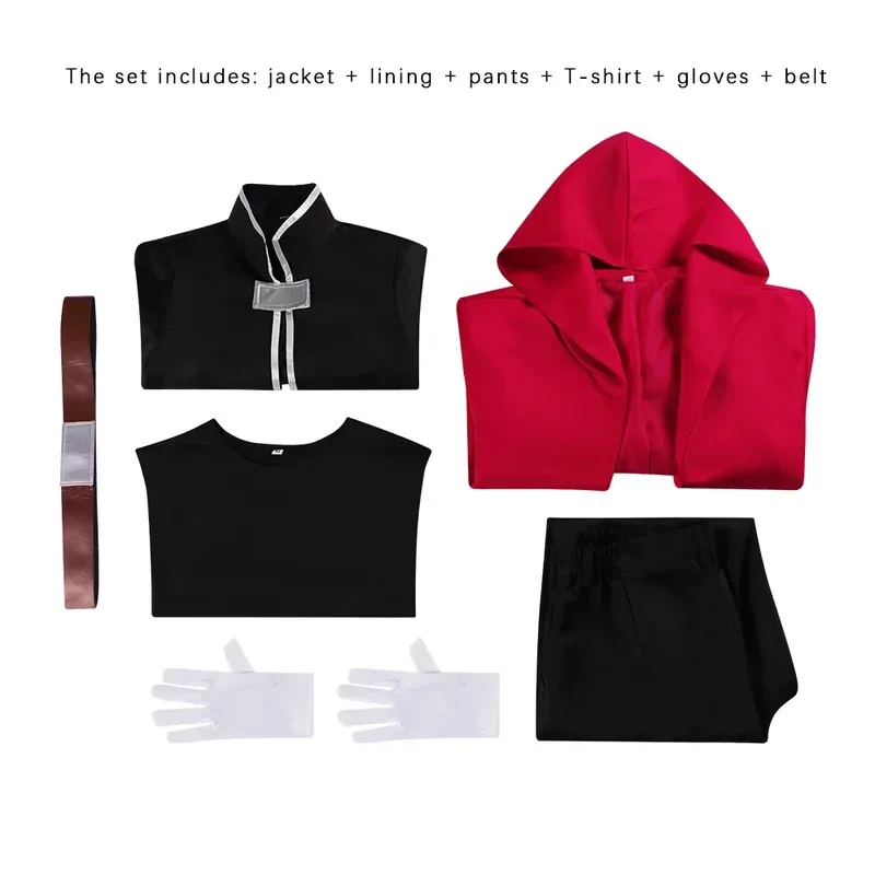 Kostum Cosplay Anime Fullmetal Alchemist Edward Elric Roy Mustang Seragam Jas Jaket Celana Pria Jaket Angin Kostum Halloween