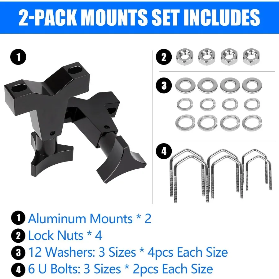 حامل مقبس عالي الرفع 12.5 حامل عالمي قابل للتعديل للمركبات والشاحنات الطرق الوعرة متوافق مع Polaris RZR مثالي لـ Trai #6