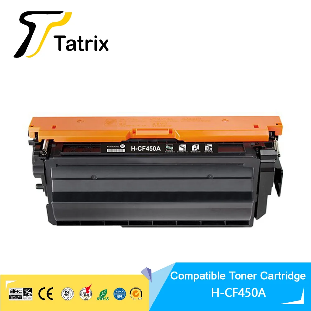 Tatrix CF450A CF451A Cf452A CF453A 450A CF450 Compatible Laser Color Toner Cartridge  for For Color LaserJet Enterprise M652n