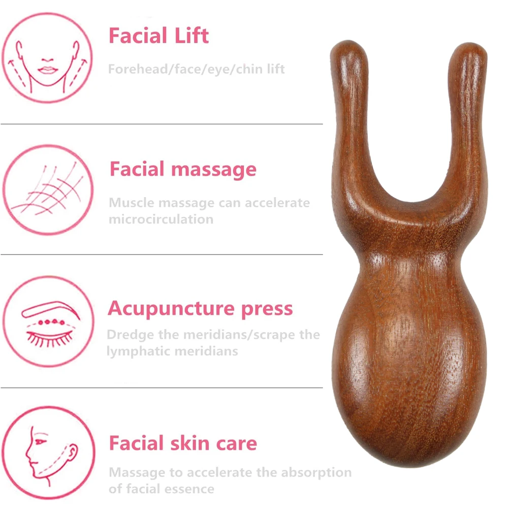 얼굴 두피 구아샤 마사지기 코 셰이퍼, 천연 얼굴 나무 샌달우드, 넓은 치아 빗, 구아샤 스크래핑용 마사지 도구, 1 개