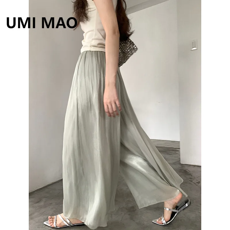 

UMI MAO Брюки с высокой талией Ленивый стиль Осенние широкие прозрачные брюки Женские летние новые повседневные брюки Femme Y2K