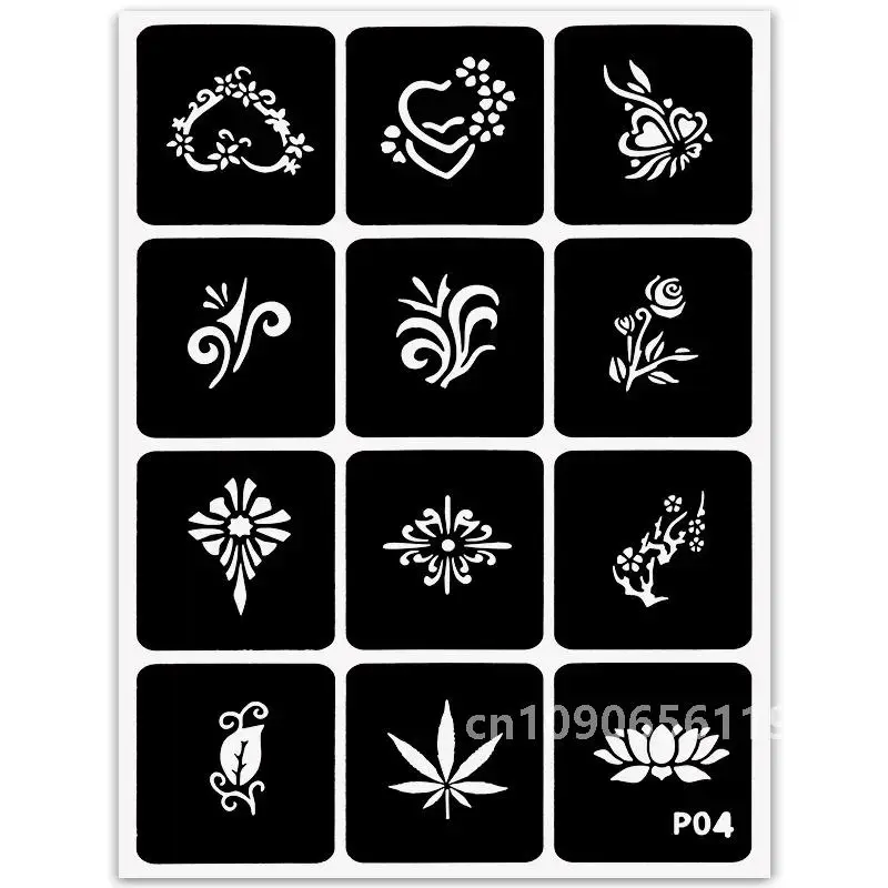 Tattoo Stencil for Painting Drawing 635 Pcs Pictures Hollow Small Temporary Tattoo Templates Color Drawing Book Brochure supply