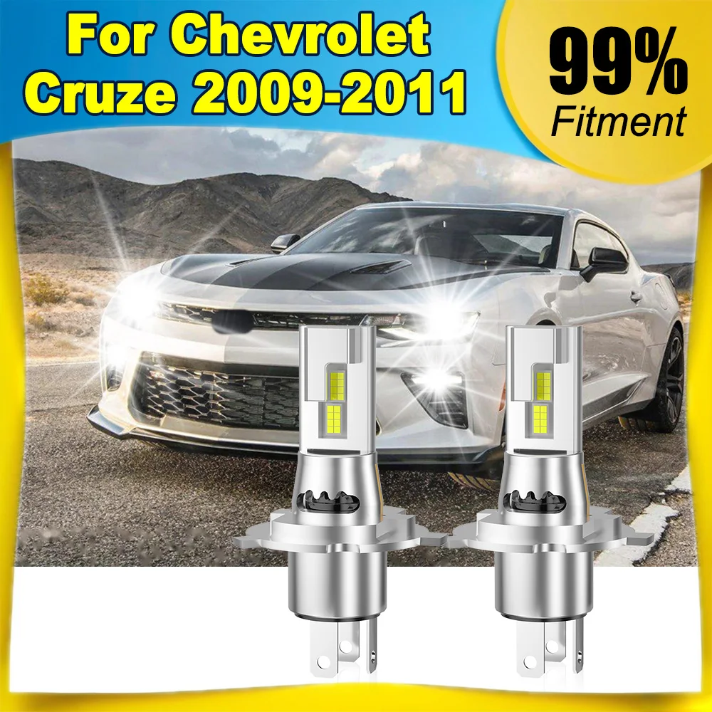 

2PCS H4 Canbus LED Turbo High/Low Beam Headlight 6000K High Brightness For Chevrolet Cruze 2009 2010 2011 Car Headlamp With Fan