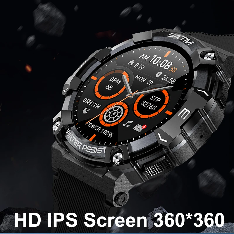 NAMOFOTO hombres Smartwatch 1,39 ''5ATM IP68 reloj impermeable reloj de pulsera a prueba de explosiones BT llamada deporte al aire libre Fitness reloj inteligente