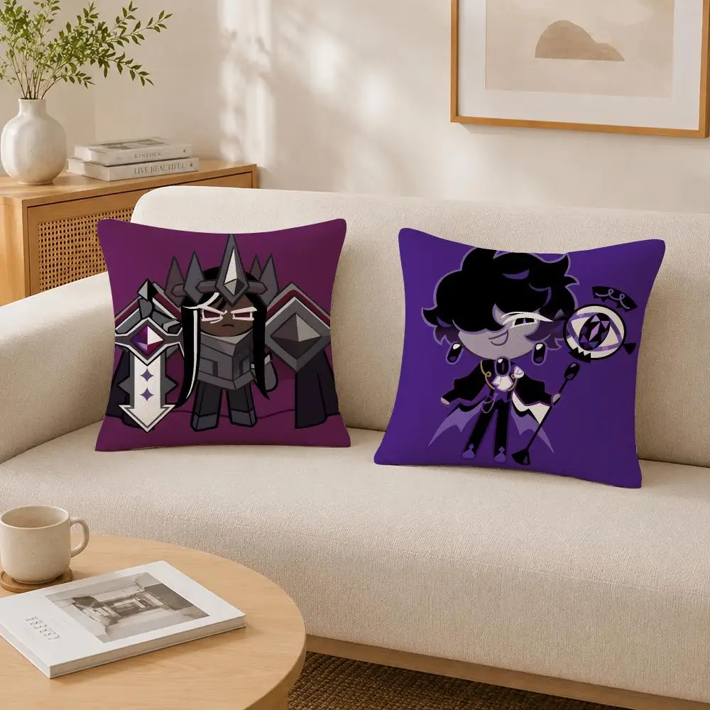 Cute Fantasy Game Cookie Run Kingdom Cushion Cover Soft Fluffy Short Plush  Pillow Case  Sofa Bed Home Decor