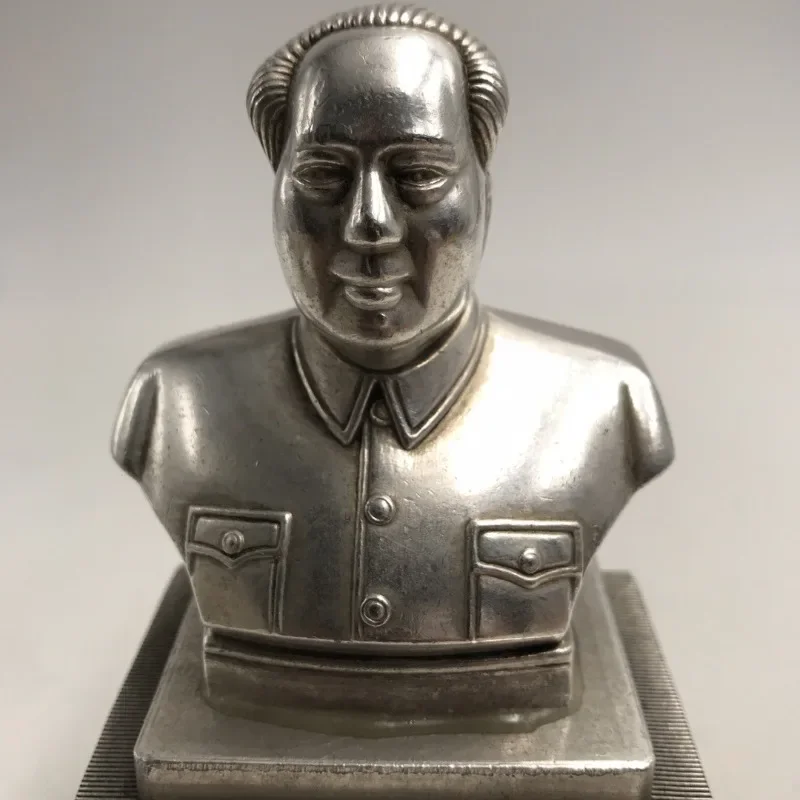 

china White copper Chairman Mao Zedong Statue home Decoration metal handicraft Small ornaments