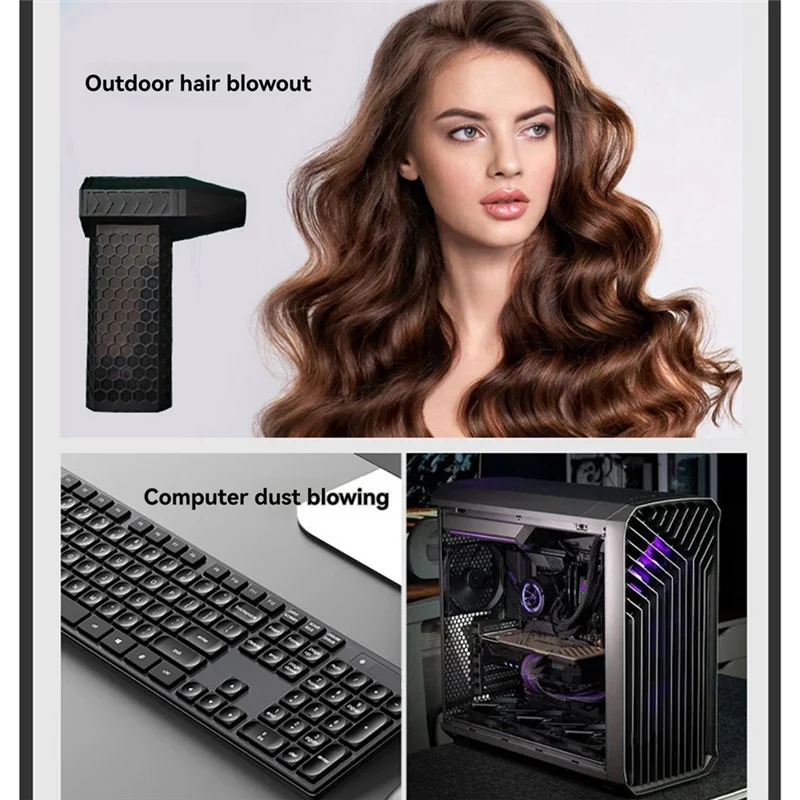 

ABMS-Turbo Jet Fan Портативный мини-воздуходувка Открытый Кемпинг Барбекю Мощный вентилятор 130000 об/мин Клавиатура Очистка пыли