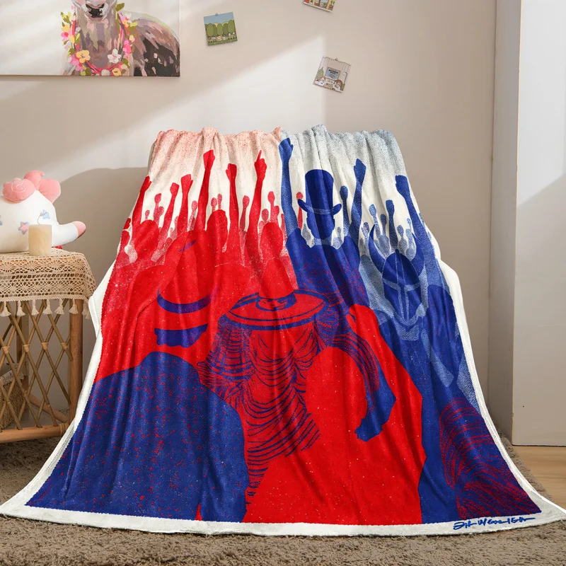 Retro World Football Flannel Blanket Fashion Excited Cheering Crowd Print Throw Blankets Soft Cozy Bed Sofa Travel Blanket Decor