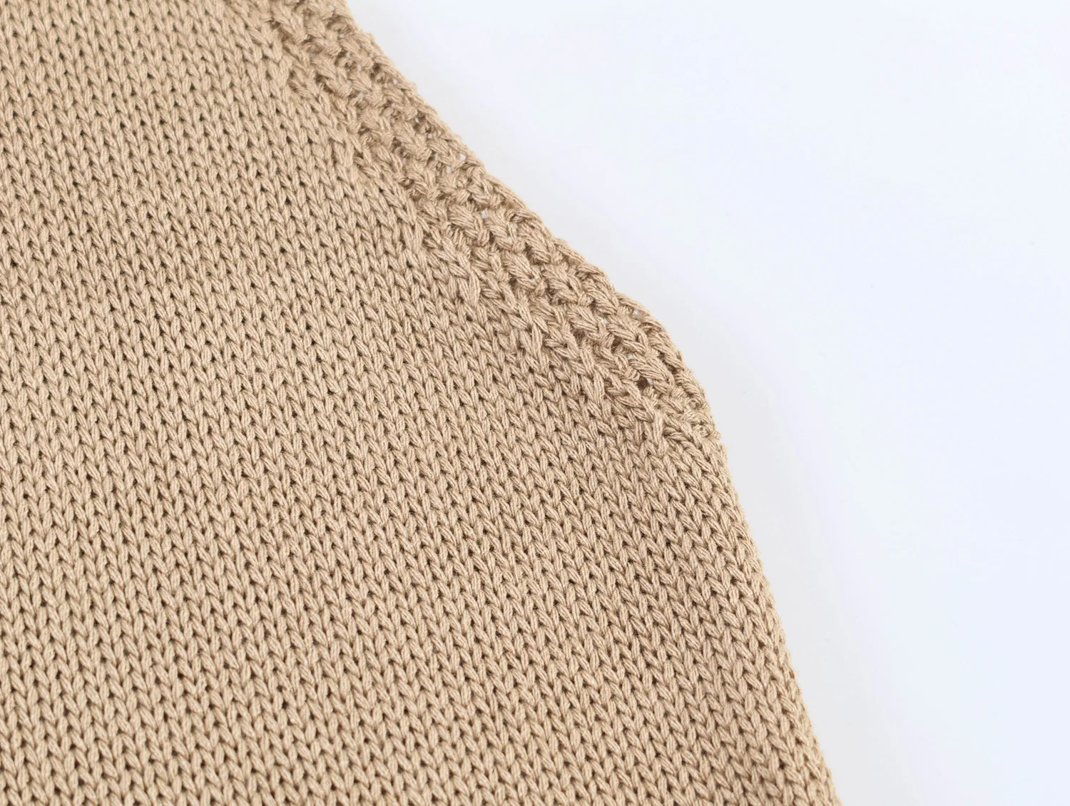 Bohemia Quasten-Strandtop für Damen – Ärmelloses Vintage-Stricktop mit O-Ausschnitt für den Sommer – Detail 7