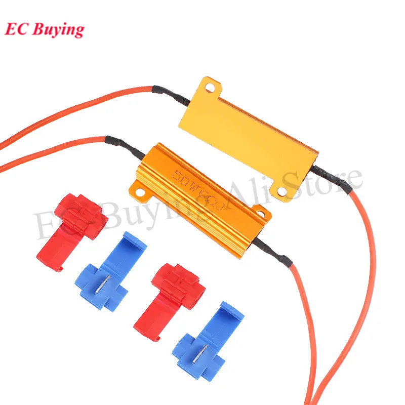 Wirewound Resistor 50W 6ohm 8ohm 10ohm LED Decoder Load Resistors for Car Fix LED Bulb Fast Flash Turn Signal Blink Error Code