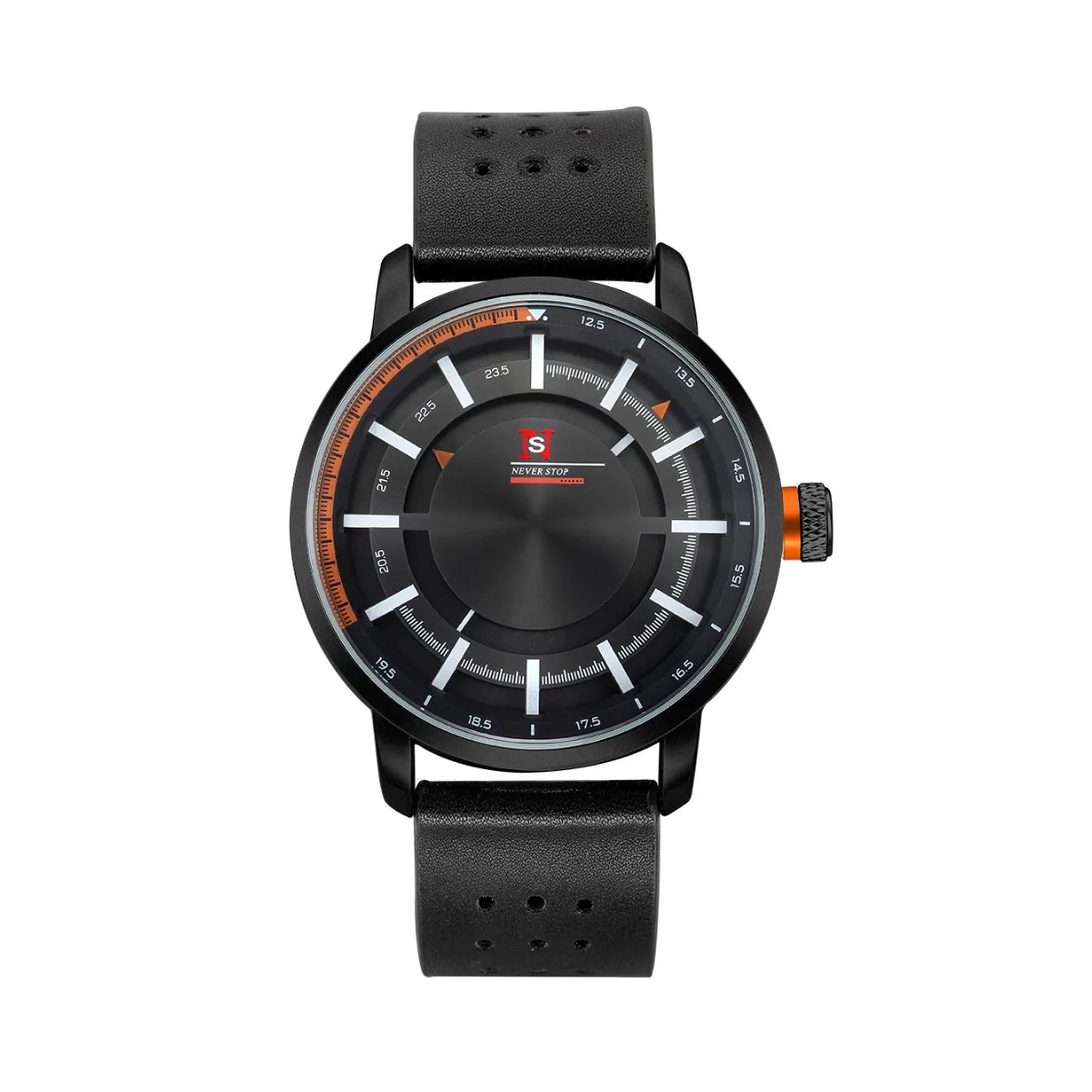 ساعة كوارتز جلدية للرجال الأكثر مبيعًا، علامات ساعة هندسية بسيطة مع طراز عصري