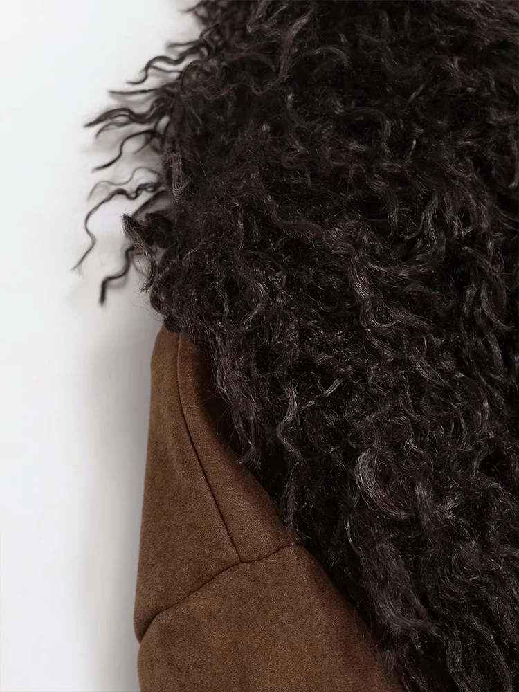 European and American style 2025 autumn new arrivals women's clothing fashionable double-sided faux fur effect jacket