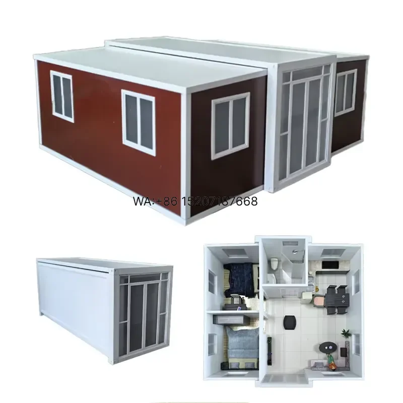 Wmwmnu for Good Quality Expandable Villa Prefabricated Double Wing Folding House with Steel Sandwich Panel 20ft Customizable
