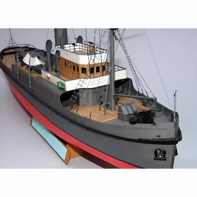 1/100 Polish Navy Dragon Tugboat Handcraft Paper Model Kit Hand-assembled Ship Model Toy General Paper Boat Model for Adults