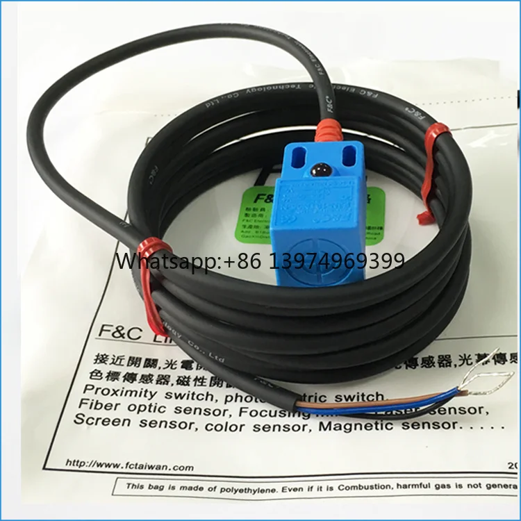 F3N 12 Volt Small Square Proximity Sensor 5mm Sensing NPN or PNP