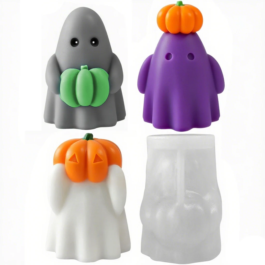 3D Halloween Serie Kerze Silikon Form DIY Nette Kürbis Geist Duft Kerze Sop Zement Harz Form Party Handwerk Ornamente Dekor