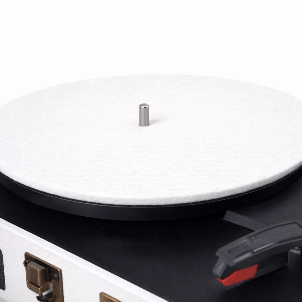 2pcs Felt Material Turntable Platter Mat 3mm Thick Round Turntable Mat Anti Slip Anti Vibration Vinyl Record Player Mat