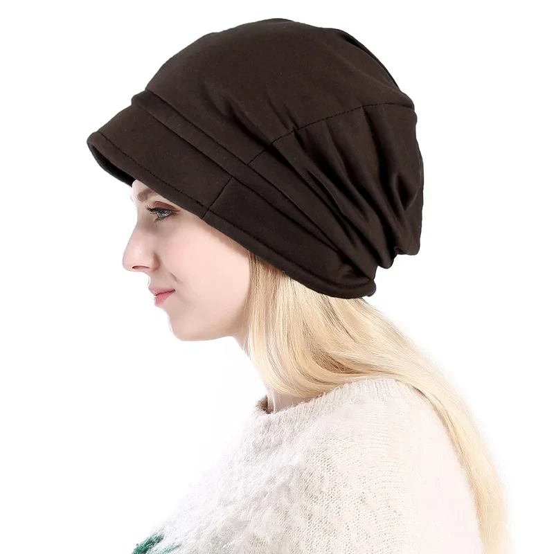 

Turban Cap For Women Muslim Plain Brim Hats Stretch Turban Chemo Loss Head Wrap Beanie Casual Head Wrap Scarf