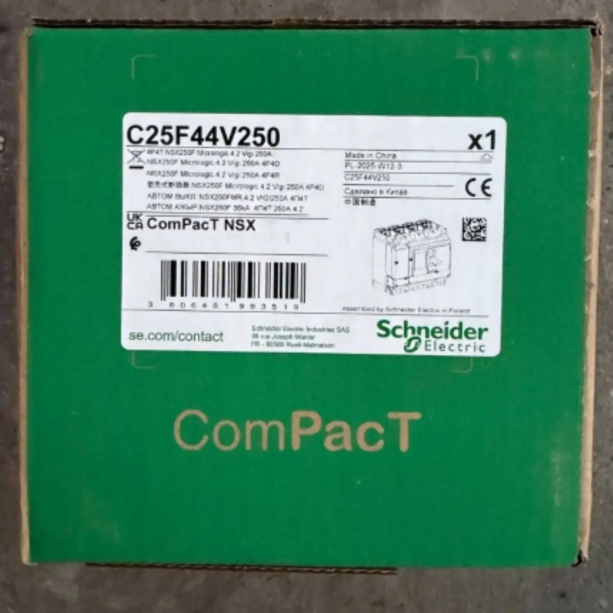 C25F44V250 NSX250F 36kA AC 4P4D 250A 4.2 Circuit breaker Circuit breaker