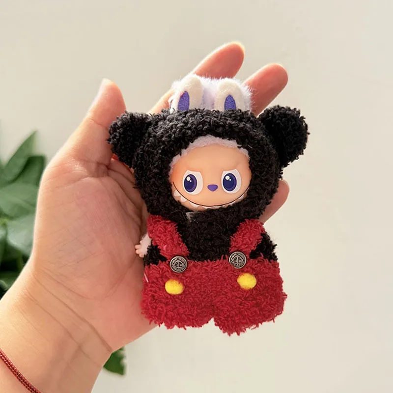 

4th Gen Mini Labubu 10cm Dolls Cloud Plush Jumpsuit Outfit Cute Angel Festival Cosplay Accessory Set Gift for Kid's