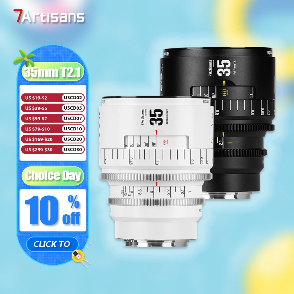 7artisans INFINTE 35 мм T2.1 полнокадровый Cine-объектив для камеры с ручной фокусировкой для фотосъемки людей с креплением Canon EF PL