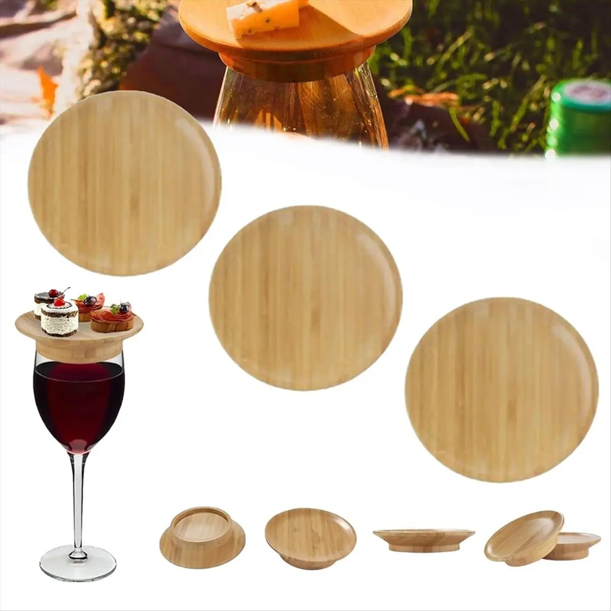 B-est Wine Glass Charcuterie Topper, Wine Glass Charcuterie Board Topper, Wine Glass Topper Coasters for Appetizer Plates 3pcs