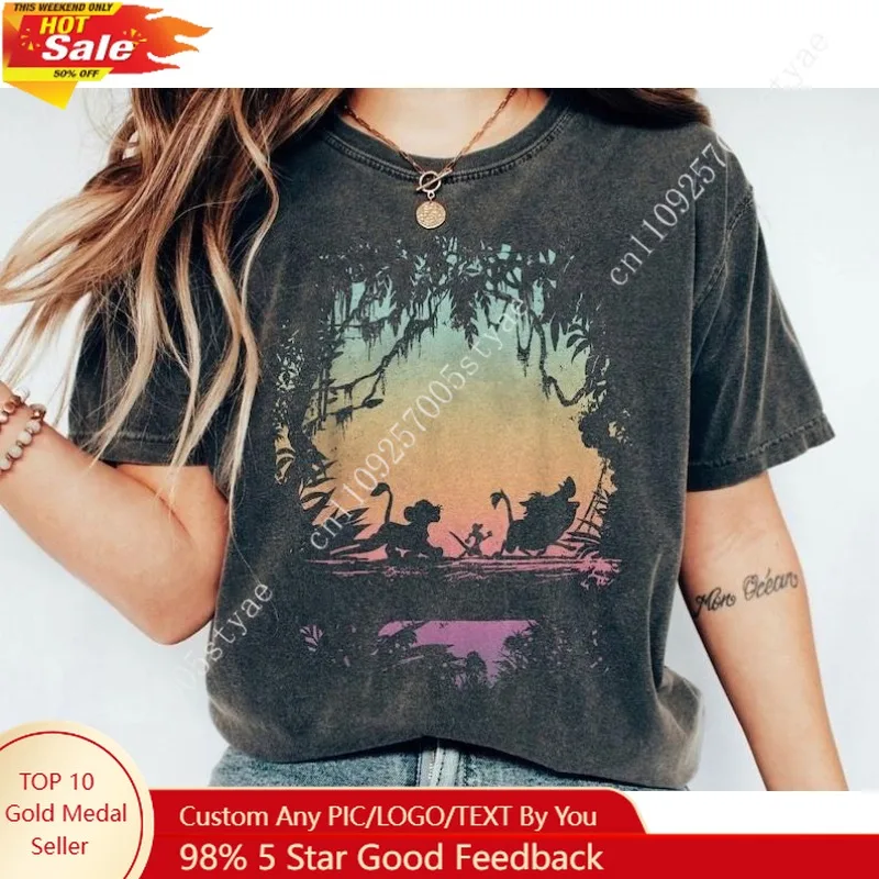 Camiseta con silueta de Hakuna Matata de El Rey León, camiseta familiar a juego, ideas de regalo para hombres y mujeres, gráfico moderno