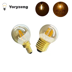 Vintage Retro E14 E27 LED Globe Light Bulb E26 E12 110V 220V COB Filament Lamp 2W 4W 6W Amber Glass Warm White 2200K