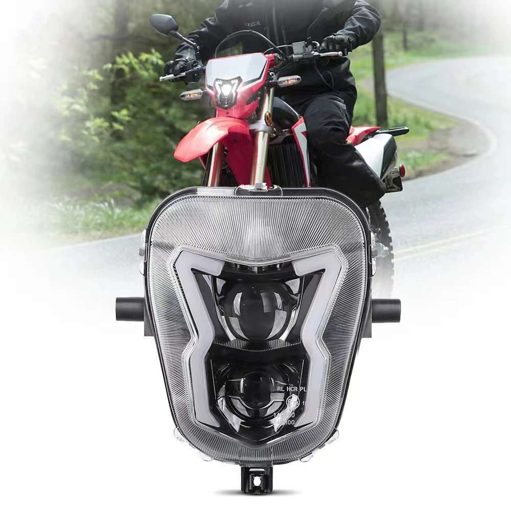 

60W Motorcycle Front Headlamp E-Mark Approved Hi/Lo Beam LED Headlights For 2019 2020 Honda CRF450L CRF450XR