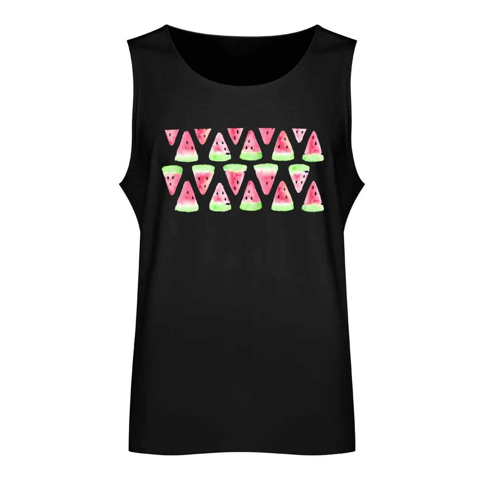 Watercolor Watermelon Pattern Tank Top anime gym accessories men Muscle fit sports t-shirts for men